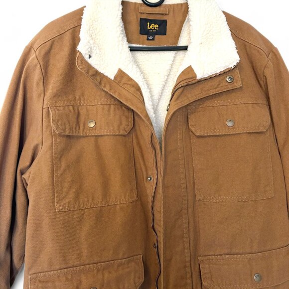 NWOT! Men’s Lee Tan Sherpa Trucker Utility Jacket - Picture 4 of 8